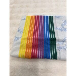 Vintage Pacific Rainbow Cloud Print Flat Queen Sheet Stranger Things